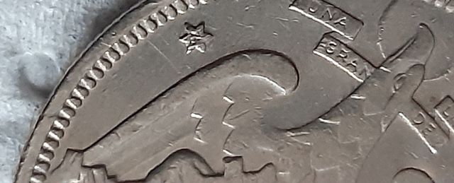 moneda unica por doble cuño, 5 ptas del 1957