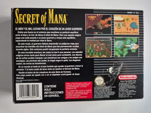 Secret of Mana Super NES PAL España