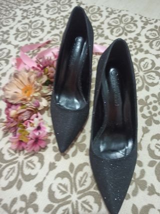 Zapatos mujer negros, brillos plateados,N°37,nuevo de segunda mano por 9,99  EUR en Parla en WALLAPOP