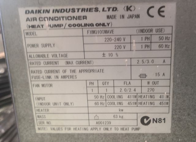 2 DAIKIN VRV3 inverter,45kw y 33,5kw
