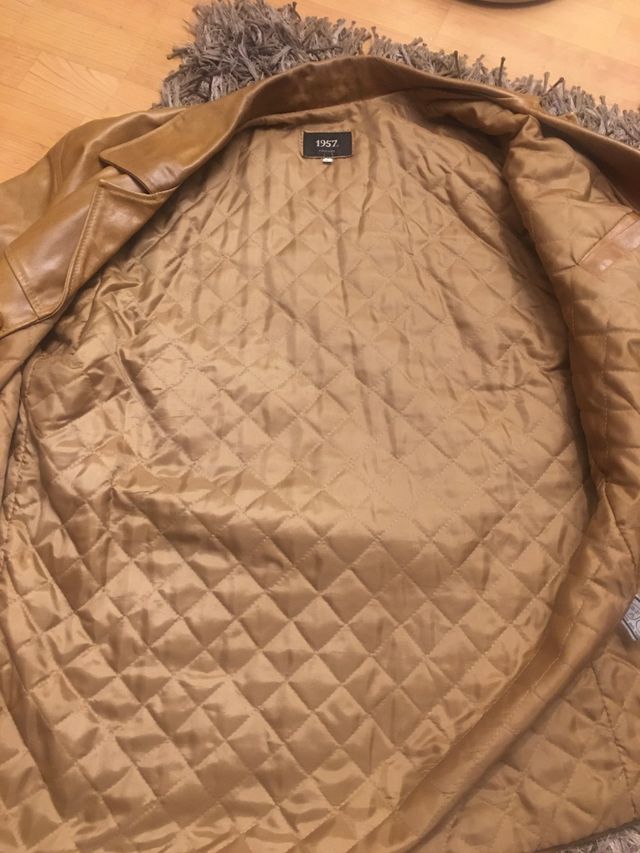 Chaqueta de cuero XL  color camel moda italiana