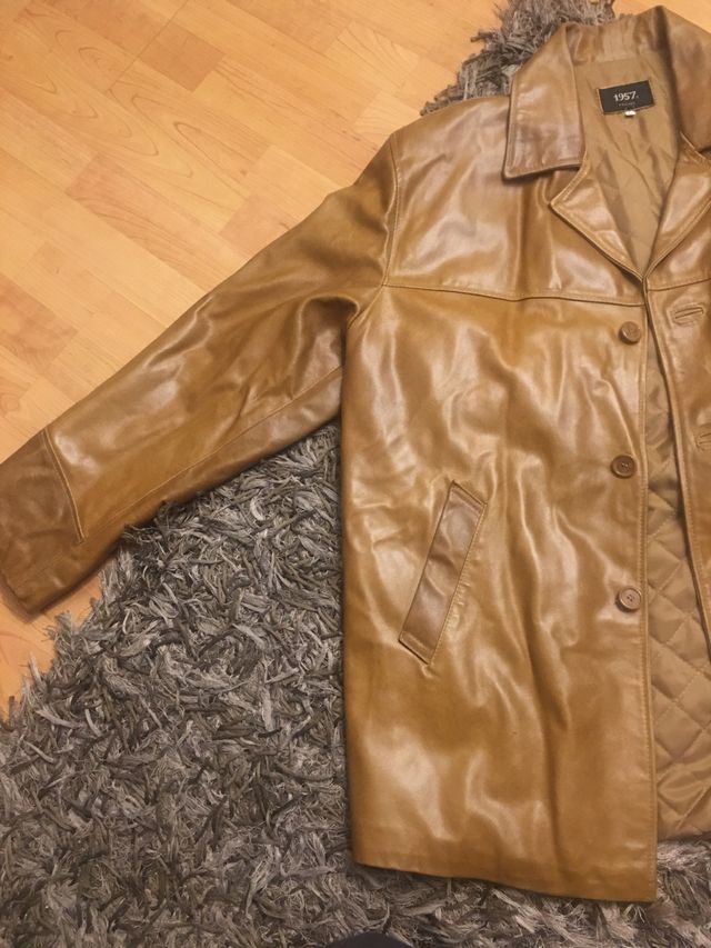Chaqueta de cuero XL  color camel moda italiana