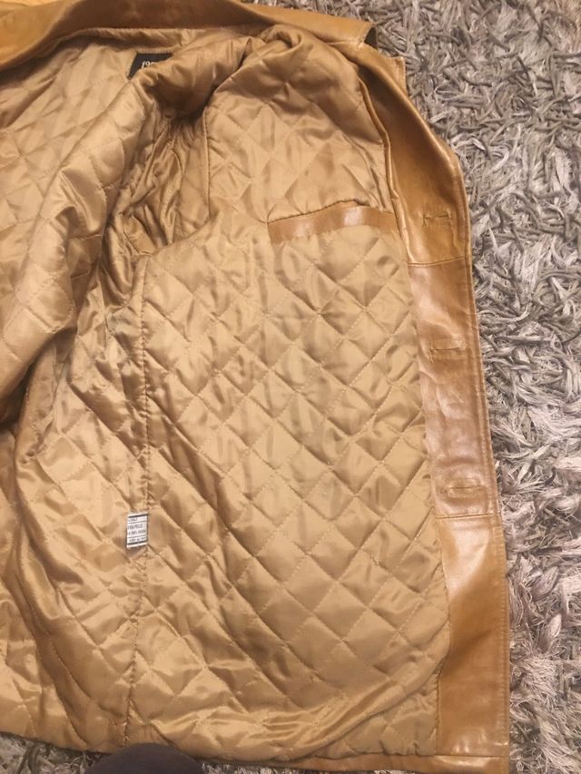 Chaqueta de cuero XL  color camel moda italiana