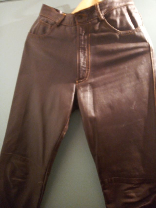 pantalon piel marron talla 36 cazadora piel marron