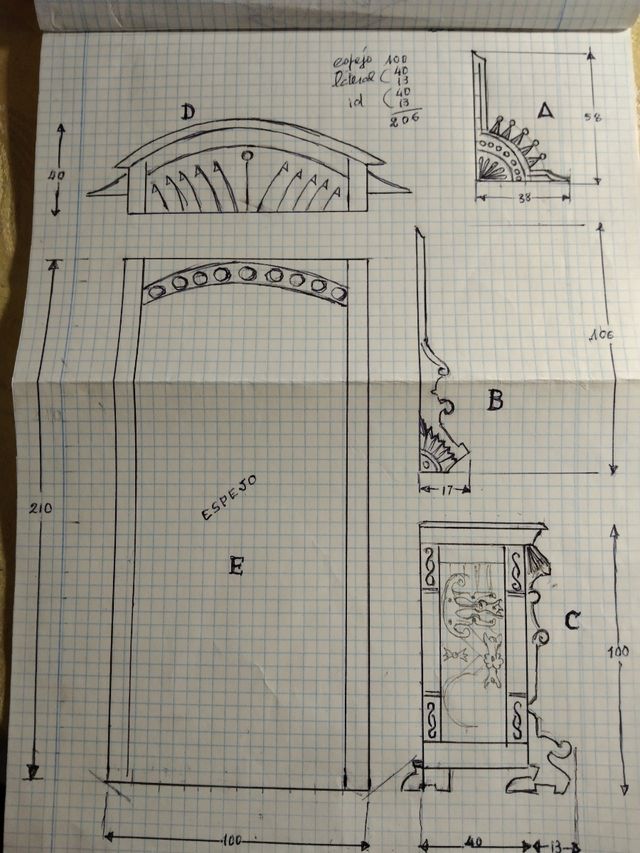 Mueble vestidor estilo modernista