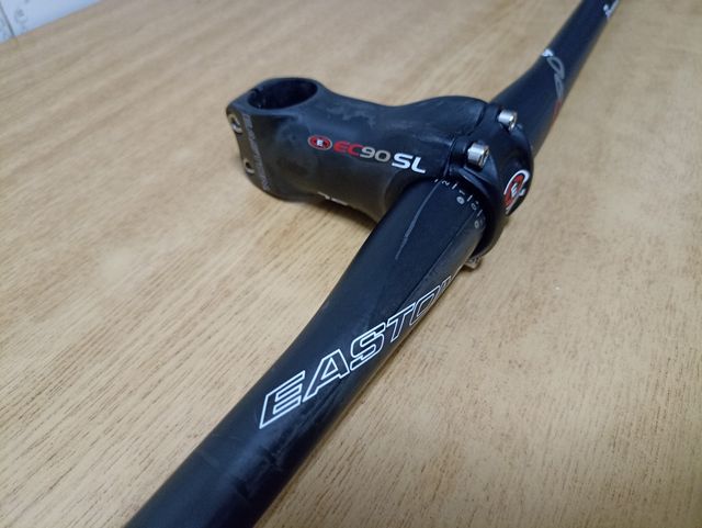 conjunto nuevo carbono mate manillar y potencia