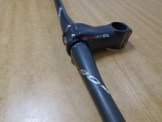 conjunto nuevo carbono mate manillar y potencia