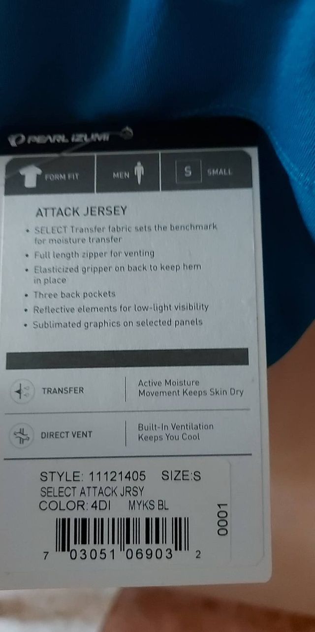 MAILLOT MANGA CORTA PEARL IZUMI ATTACK AZUL