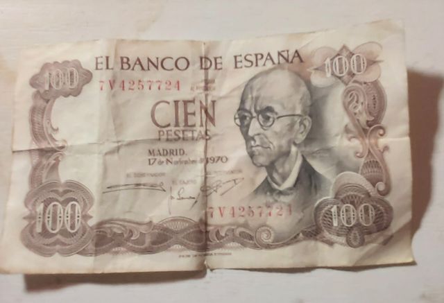 billete de 100 pesetes 1970