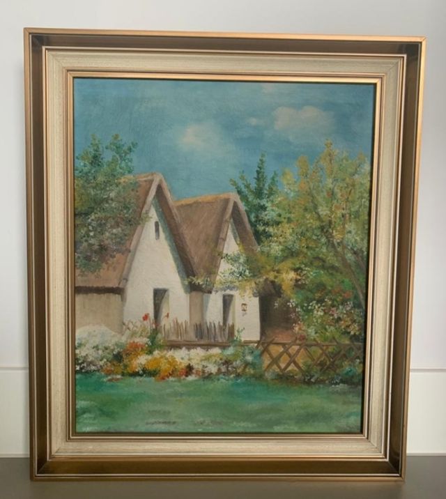 Óleo costumbrista. Paisaje Valenciano