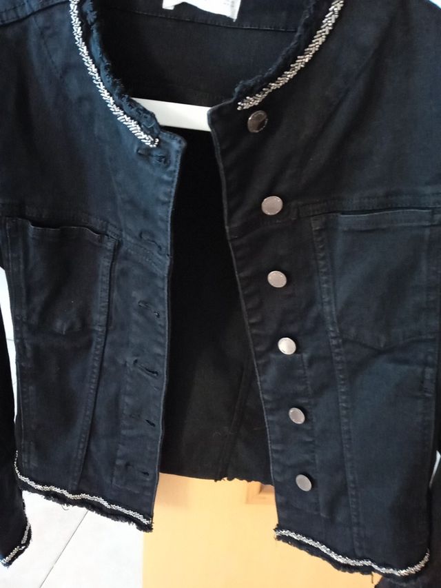 CazadoraTejana negra Mango Talla S