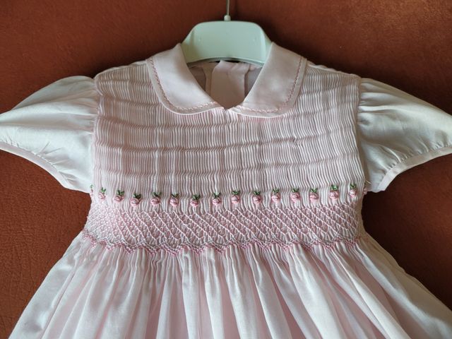 CHOLLO  !!  VESTIDO ARTESANAL MUSELINA ROSA