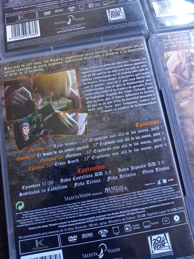 Ataque a los titanes pack 4 dvds 1a temporada
