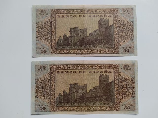 Extraordinaria pareja 50 pesetas de 1938