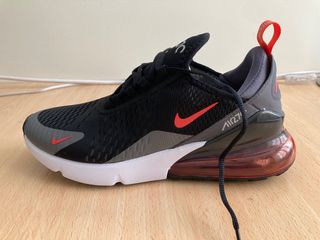 Nike Air Max 270 React Negro Total Naranja CQ4598-084 Men's Sneakers