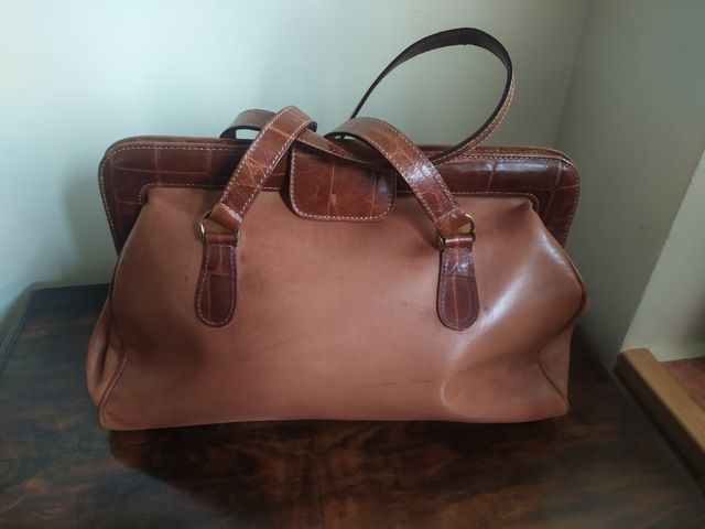 Bolso vintage de cuero genuino Foka