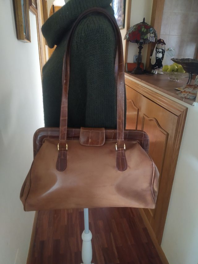Bolso vintage de cuero genuino Foka