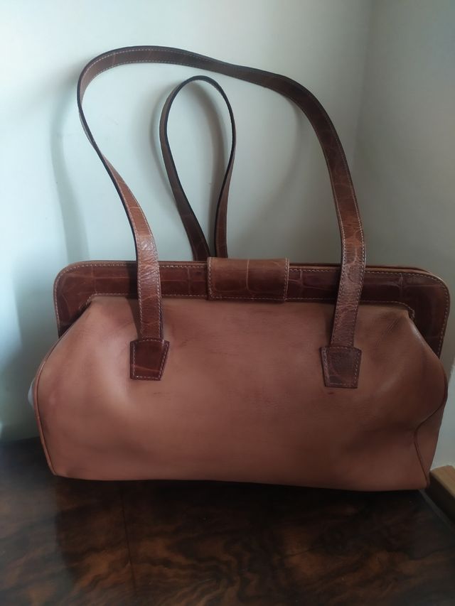 Bolso vintage de cuero genuino Foka