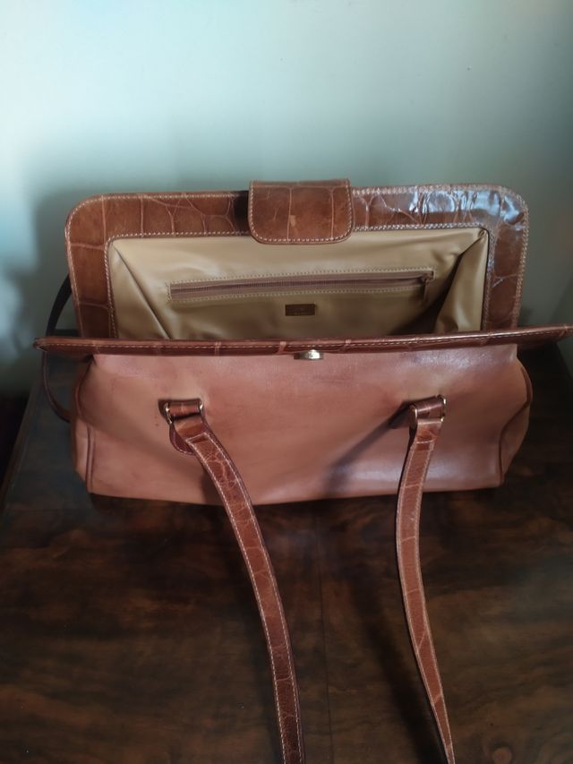 Bolso vintage de cuero genuino Foka