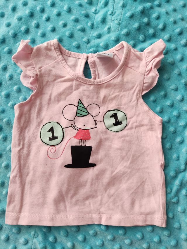 camiseta de volantes niña 3-6 meses