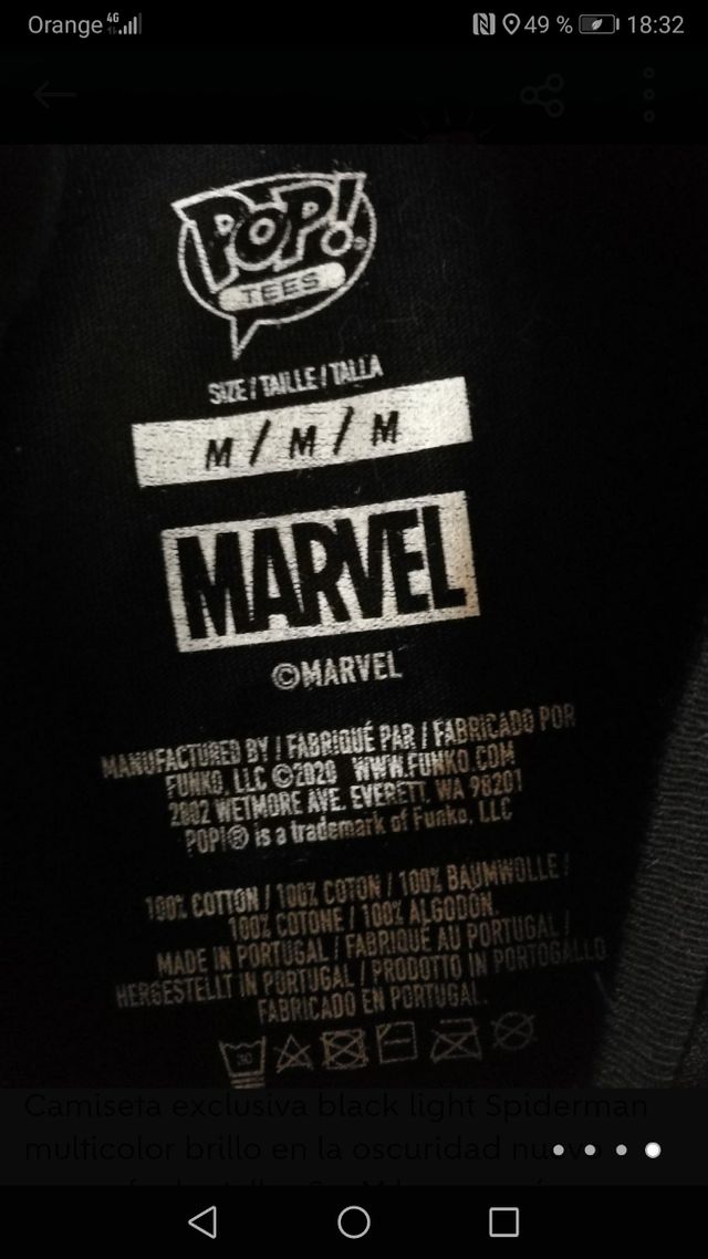 camiseta funko black light Spider man