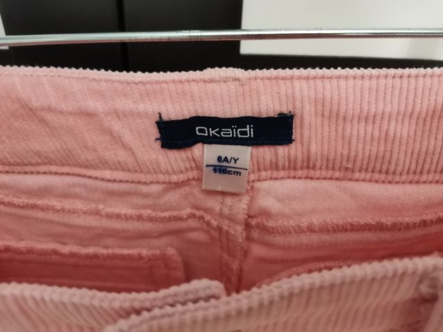 Falda rosa de pana Okaidi talla 6 años