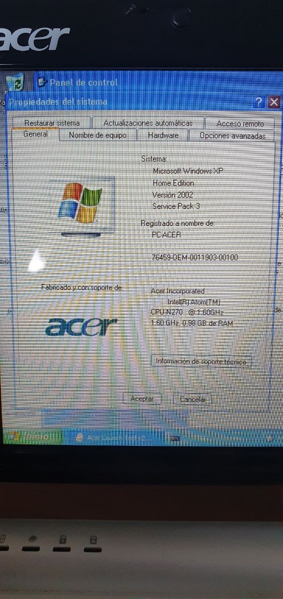 Portatil mini Acer aspire One