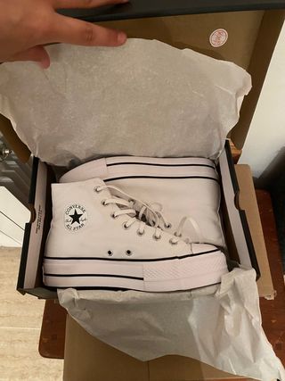 Converse plataforma Blancas de segunda mano en WALLAPOP