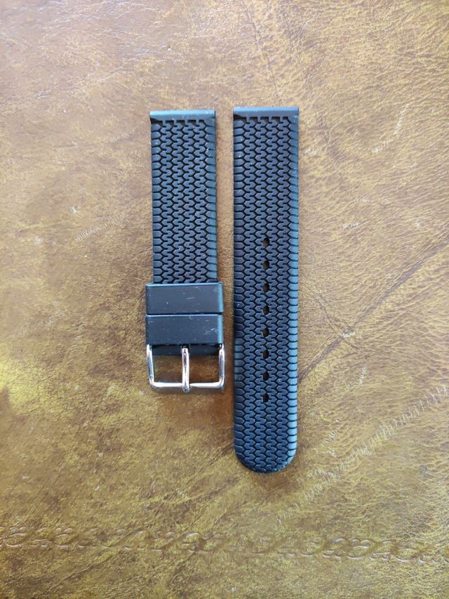 Correa de reloj de silicona negra 20mm nueva