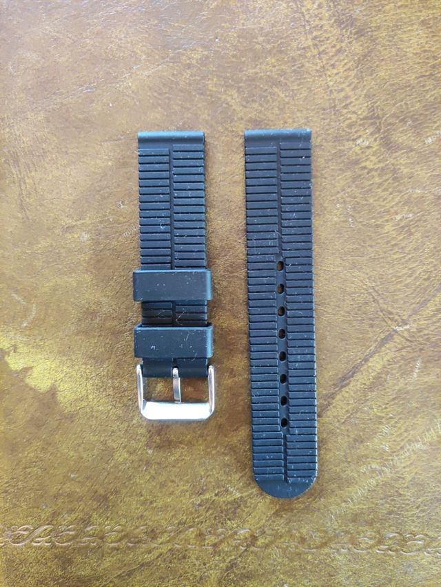 Correa de reloj de silicona negra 20mm nueva