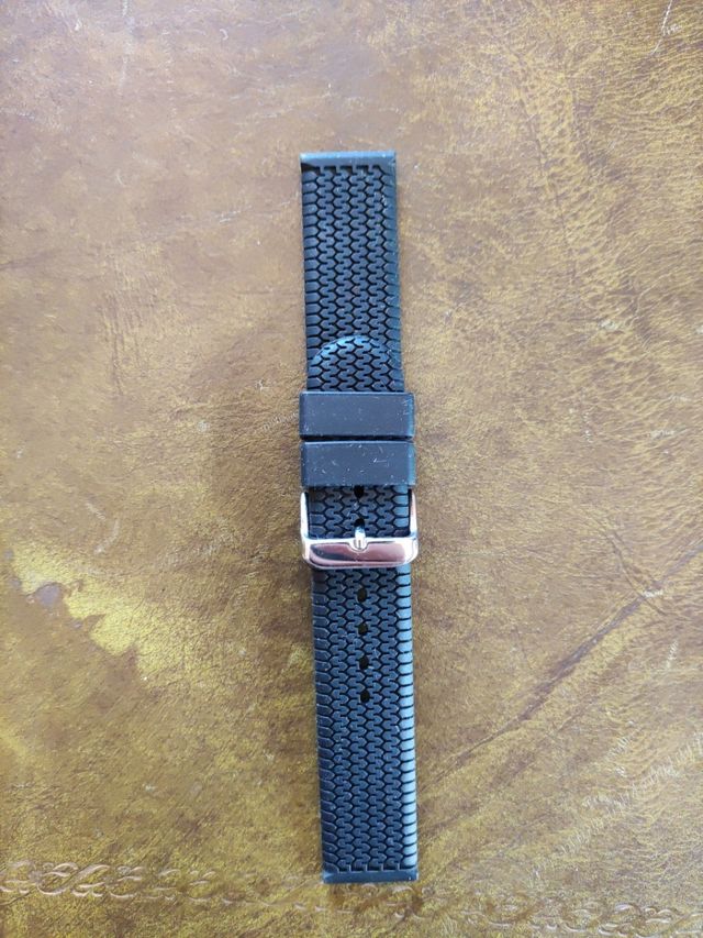 Correa de reloj de silicona negra 20mm nueva