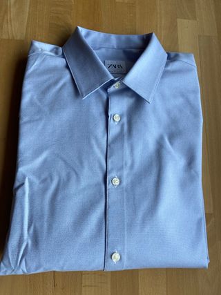 Camisa azul manga larga hombre Zara de segunda mano por 15 EUR en Barcelona  en WALLAPOP