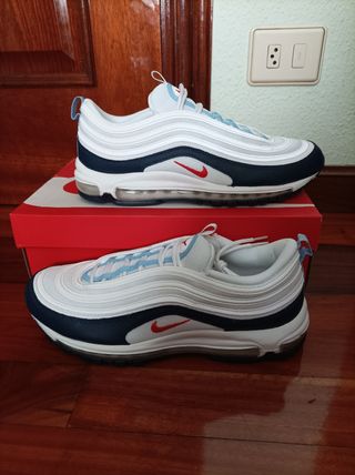 Nike Air Max 97 blancas y azul talla 46 de segunda mano por 75 EUR en  Bilbao en WALLAPOP
