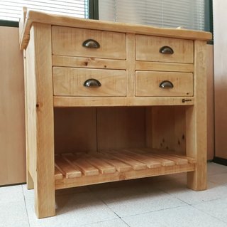 Mueble de baño rustico madera maciza a medida