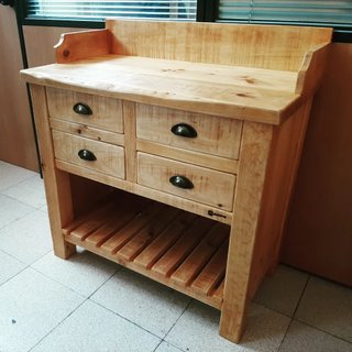 Mueble de baño rustico madera maciza a medida