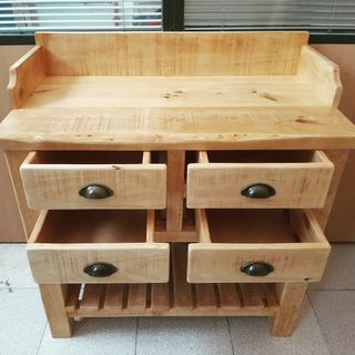 Mueble de baño rustico madera maciza a medida