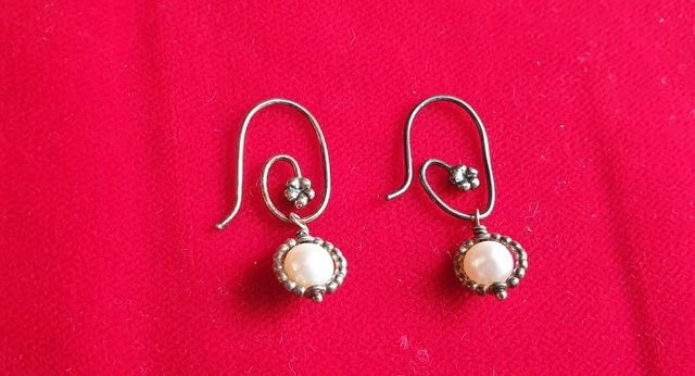 Orecchino di perle vintage in argento 925 Pandora