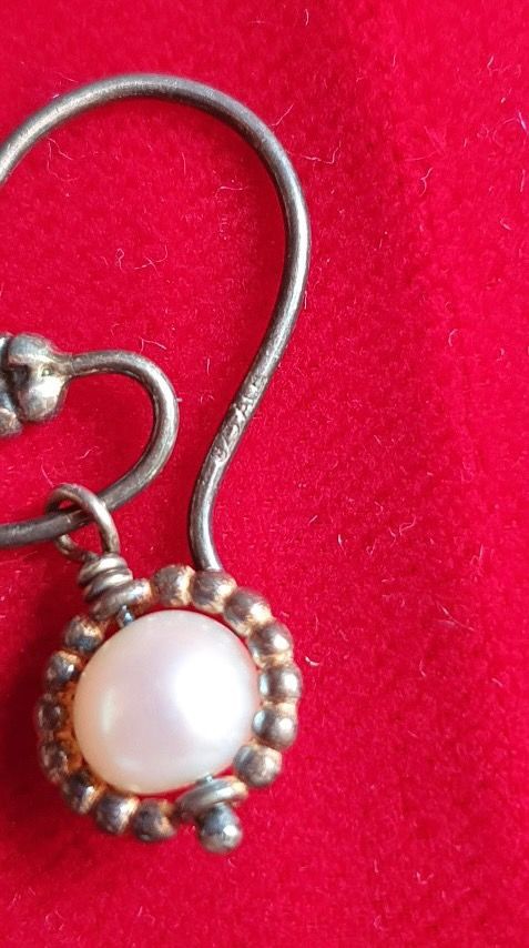 Orecchino di perle vintage in argento 925 Pandora