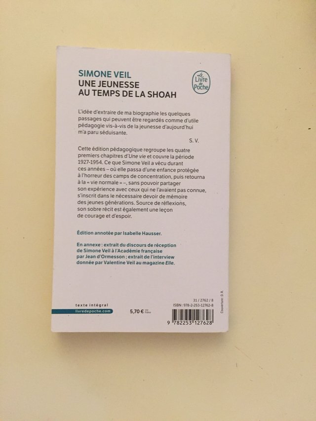 Une Jeunesse Au Temps De La Shoah Resume