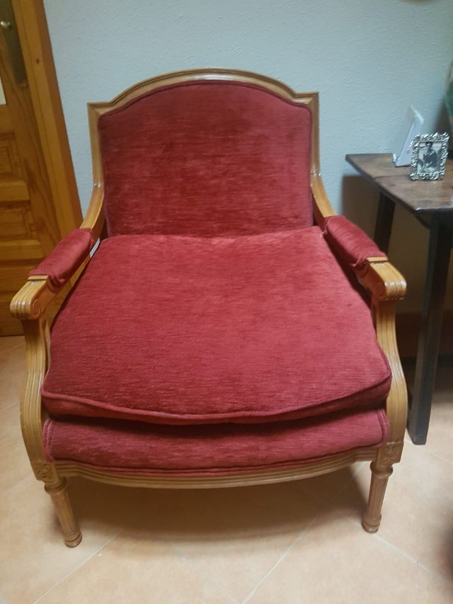 pareja de sillones de nogal madera maciza