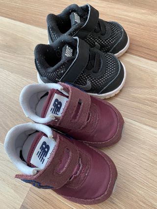 Zapatillas bebé new balance y Nike. Talla 17 de segunda mano por 25 EUR en  San Fernando de Henares en WALLAPOP