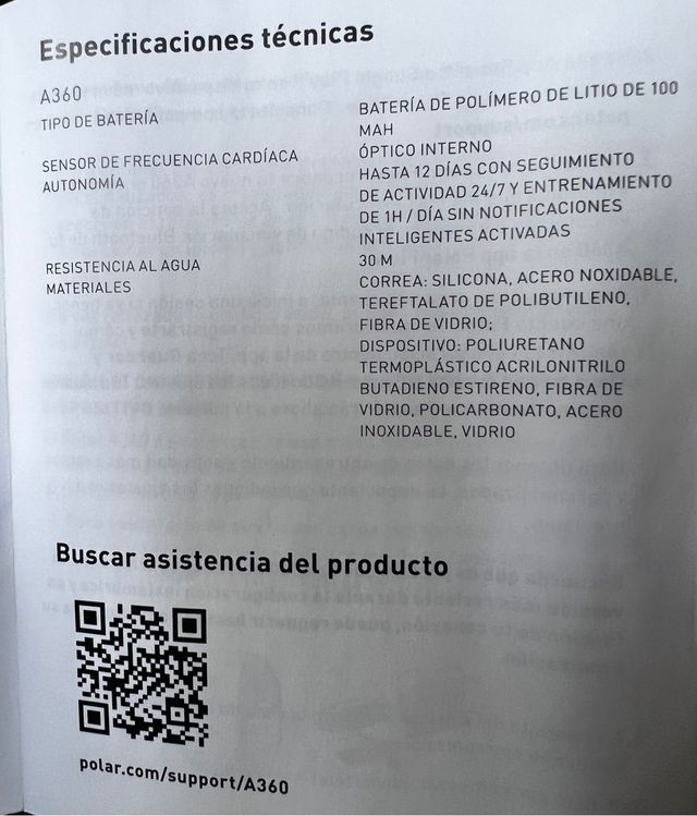 Pulsera Polar A 360