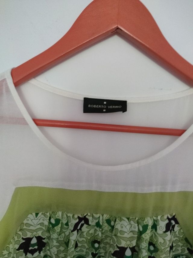 vestido verde gasa Roberto Verinno