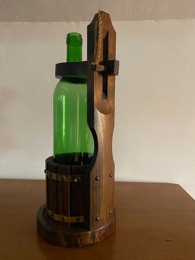 Prensa pequeña porta botella vino