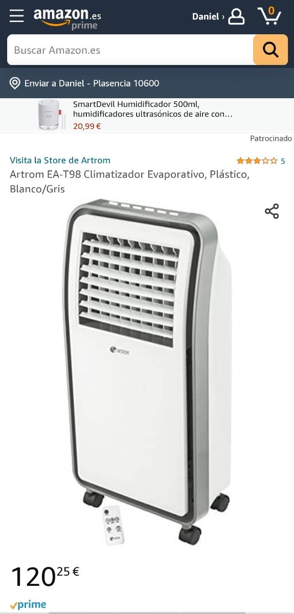Ventilador ARTEROM EA-T98 + Filtro aire