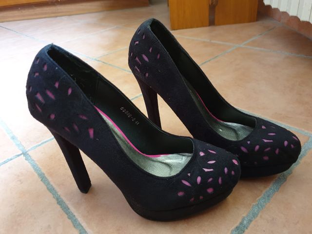 Scarpe con tacco scamosciate nere (size 41)