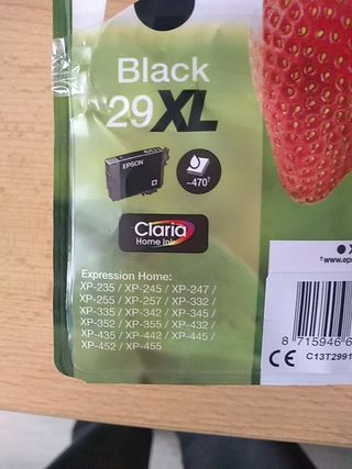 Cartucho tinta Epson 29 XL Negro de segunda mano por 10 EUR en Pueblo  Sarria de Dalt en WALLAPOP