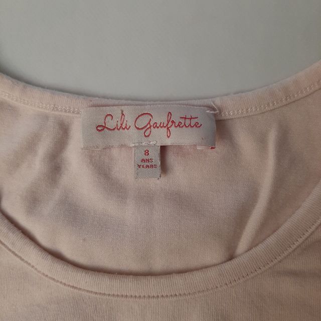 camiseta rosa Lili gaufrette. talla 8 años