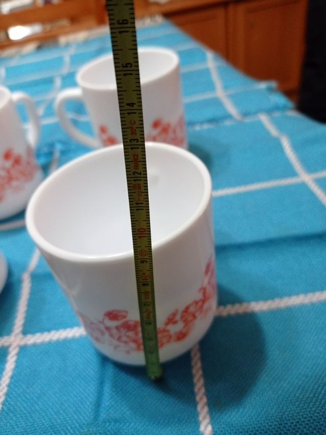 4 Tazas grandes ARCOPAL flores vintage