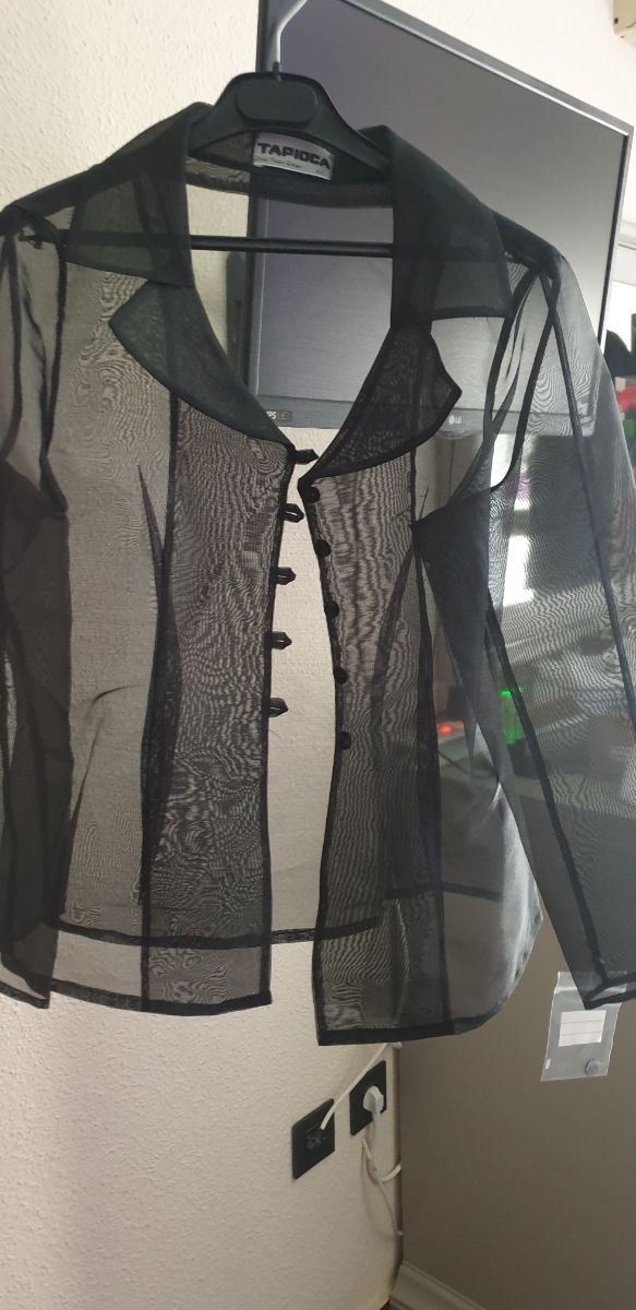 sobrecamisa transparente negra T.44